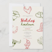 Invitation Saddle up holiday hoedown party (Devant)