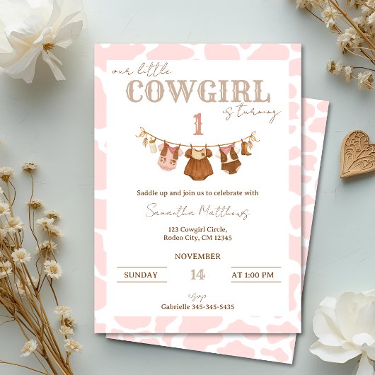 Invitation Saddle Up Pink Cowgirl Western Birthday