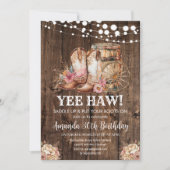 Invitation Saddle up Western Cowgirl Rustic 30e anniversaire (Devant)