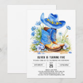 Invitation Saddle Up Wild West Anniversaire (Devant / Derrière)