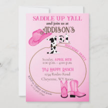 Saddup 1er anniversaire Pink Cowgirl Boots Casquet