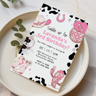 Invitation Saddup 3ème anniversaire fête fille rodéo