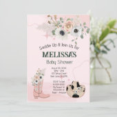 Invitation Saddup Baby shower Rustic Cowgirl Thème (Debout devant)