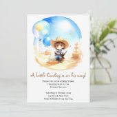 Invitation Saddup : Baby shower Western Cowboy (Debout devant)