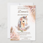 Invitation Saddup cheval cowgirl chevaux pony fête d'annivers (Devant)