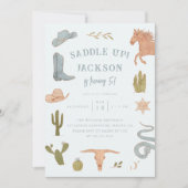 Invitation Saddup Cowboy Boy fête d'anniversaire (Devant)