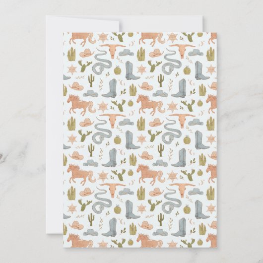 Invitation Saddup Cowboy Boy fête d'anniversaire (Dos)