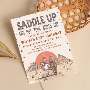 Invitation Saddup Cowboy Western Birthday Country Boots