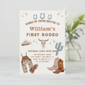 Invitation Saddup Cowboy Wild West Rodeo Anniversaire (Debout devant)