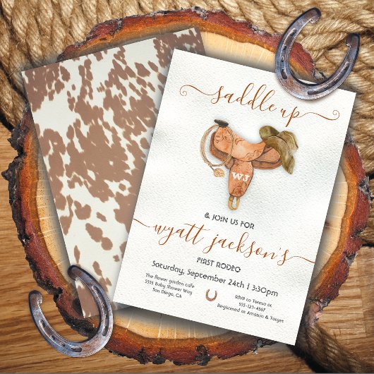 Invitation Saddup First Rodeo Cowboy fête d'anniversaire
