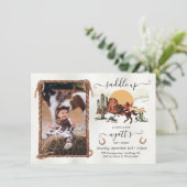 Invitation Saddup First Rodeo Cowboy Photo Anniversaire (Debout devant)