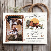 Invitation Saddup First Rodeo Cowboy Photo Anniversaire