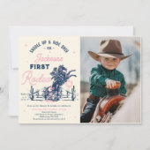 Invitation Saddup First Rodeo Cowboy Photo de fête d'annivers (Devant)