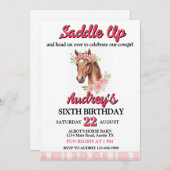 Invitation Saddup Girls Western Anniversaire (Devant / Derrière)