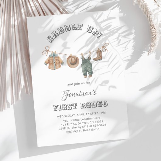 Invitation Saddup Little Cowboy Premier Rodéo Anniversaire