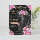 Invitation Saddup or Black Horse Cowgirl Anniversaire (Debout devant)