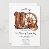 Invitation Saddup Rustic Western Anniversaire Party (Devant / Derrière)