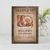 Invitation Saddup Rustic Western Anniversaire Party (Debout devant)