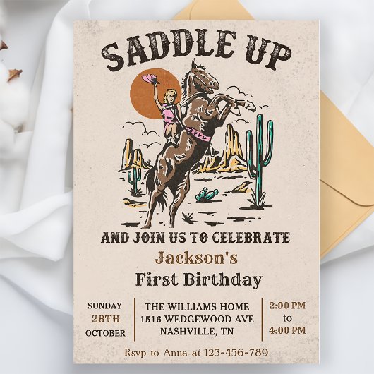 Invitation Saddup Western 1er anniversaire fête