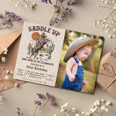 Invitation Saddup Western 1st Birthday Party Photo