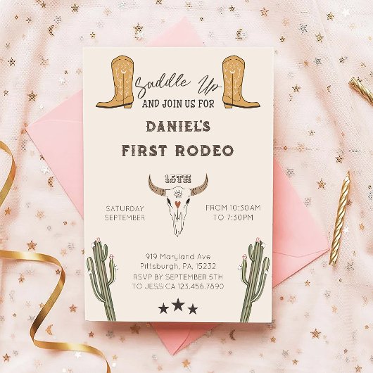 Invitation Saddup Western Cowboy Anniversaire