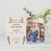 Invitation Saddup Western Cowboy Photo Anniversaire (Debout devant)