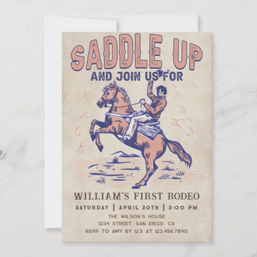 Invitation Saddup Western Cowboy Rodeo fête d'anniversaire (Devant)