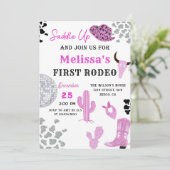 Invitation Saddup Wild West Rodeo Disco Cowgirl Anniversaire (Debout devant)