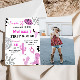 Invitation Saddup Wild West Rodeo Disco Cowgirl Anniversaire