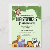 Invitation Safari 1er anniversaire | Allons-y ! (Devant)