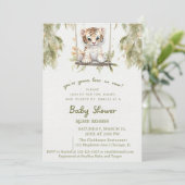 Invitation Safari à balançoire : l'aventure sauvage du lionce (Debout devant)