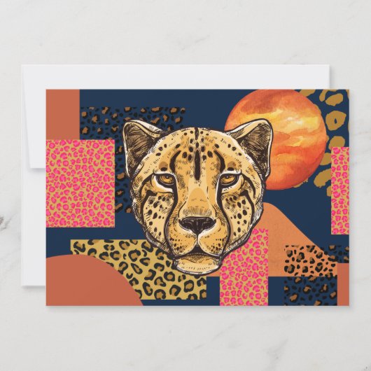Invitation Safari Abstrait moderne Cheetah (Devant)