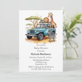 Invitation Safari Adventure Boy Baby shower (Debout devant)