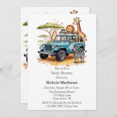 Invitation Safari Adventure Boy Baby shower (Devant / Derrière)
