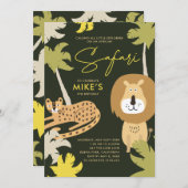 Invitation Safari Africain Fête Sauvage (Devant / Derrière)