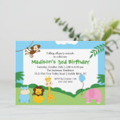 Invitation Safari amusant 1er anniversaire (Debout devant)