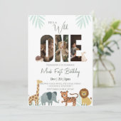 Invitation Safari animal 1er anniversaire (Debout devant)