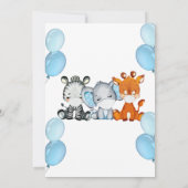 Invitation Safari Animal avec Masques Douche Virtuelle Bébé G (Dos)