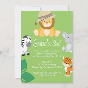 Invitation Safari animal bébé