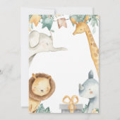 Invitation Safari animal bébé (Dos)