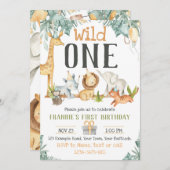 Invitation Safari animal bébé (Devant / Derrière)