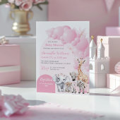 Invitation Safari animal Blush rose Boho bébé fille douche
