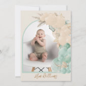 Invitation Safari animal Boho Balloon Boy 1er anniversaire Ph (Dos)