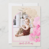 Invitation Safari animal Boho Balloon fille 1er anniversaire  (Dos)