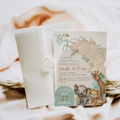 Invitation Safari animal Boho Oh Boy Baby shower