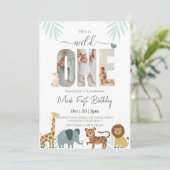 Invitation Safari Animal Boy 1er anniversaire (Debout devant)