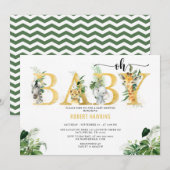 Invitation Safari Animal Editable Oh Baby shower (Devant / Derrière)