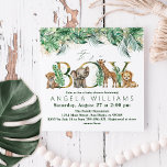 Invitation Safari Animal Jungle Vert & Gold garçon Baby showe<br><div class="desc">Safari Animal Jungle Vert & Gold garçon Baby shower</div>