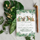 Invitation Safari Animal Jungle Vert & Gold garçon Baby showe