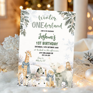 Invitation Safari Animal Onderland Premier Anniversaire d'Hiv